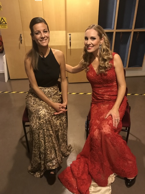 Claudia Bonfiglioli and Hannah Holgersson backstage during concert