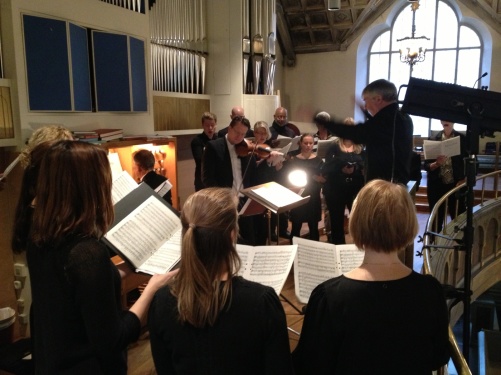 Tobias Ringborg, Erik Wadman, Sonny Jansson and Stockholms Poulenc-ensemble during rehearsal