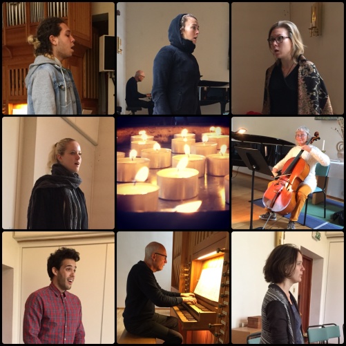 My student singers during dress rehearsal of Ave Maria. Sebastian Lundkvist, Frida Rålin, Erika Dahlberg, Emma Österberg, Anna Hoffstedt, Dariel Riera, Göran Nygren (teacher) and Isabella Amundsen.