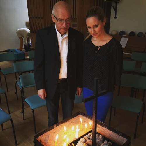 Dear colleague Göran Nygren and Hannah Holgersson at the candle lights