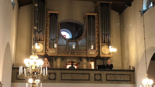 Hannah Holgersson, Gundega Novotny and Börje Westerlund performing in Boo kyrka.