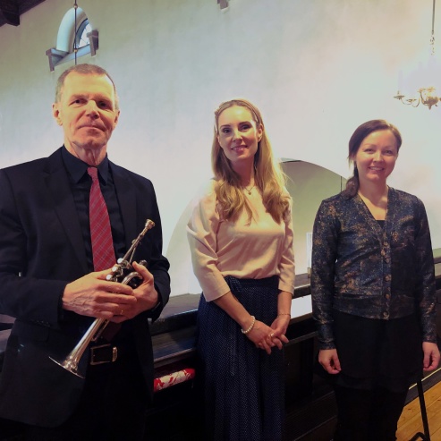 Börje Westerlund, Hannah Holgersson and Gundega Novotny during Easter Sunday at Boo kyrka.