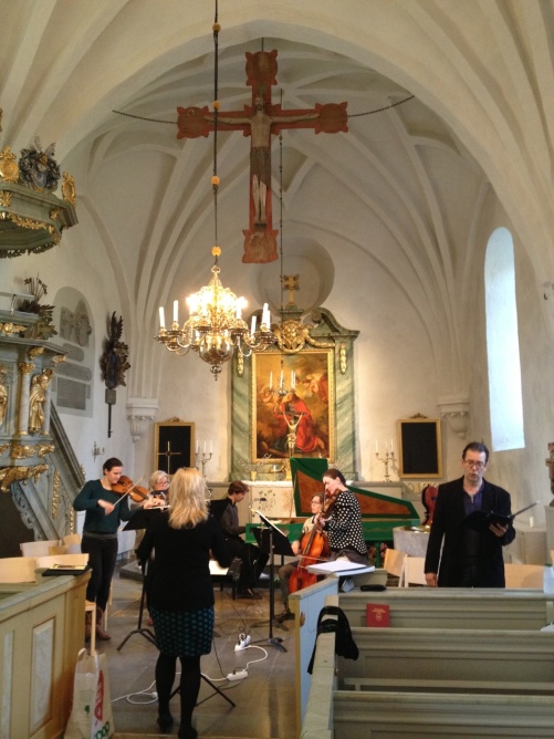Rehearsal in beautiful Västra Ryds kyrka, Kungsängen