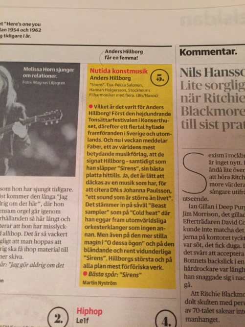 Review by Martin Nyström in Dagens Nyheter, November 25th.