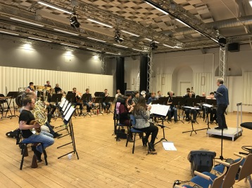 Rehearsal with Marinens Musikkår and conductor Staffan Larson