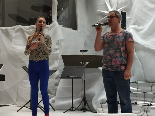 Hannah Holgersson and Mattias Johansson during rehearsal