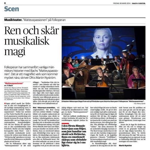 Dagens Nyheter (Martin Nyström), March 28th 2014