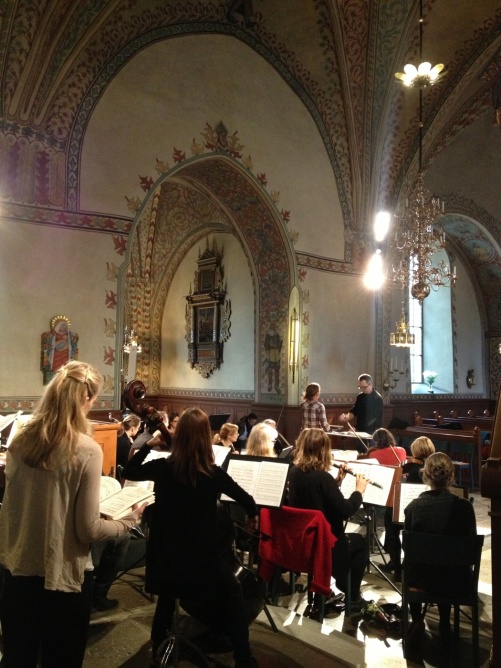 Dress rehearsal of St Matthew Passion in Vårfrukyrkan, Enköping.