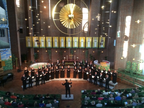 The Eric Ericson Chamber Choir during concert in Immanuelskyrkan, Stockholm.