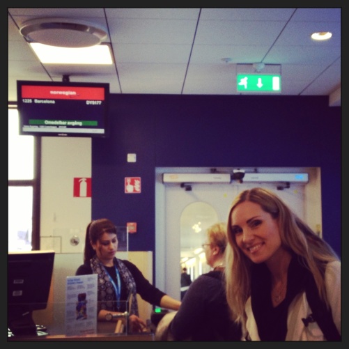 Hannah Holgersson at Arlanda airport. Boarding time!