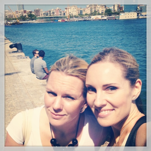 My sweet colleague and soprano Elin Skorup and me in the Barcelona harbour.