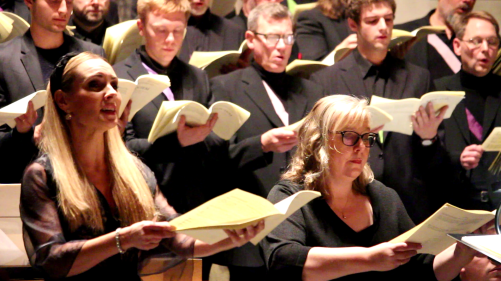 Hannah Holgersson and Marie Olhans in Requiem by Schnittke, Oscarskyrkan, Stokcholm. Photo: Björn Ehnberg