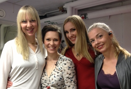 Me and my fantastic room mates at Folkoperan; (from the left) Janna Vettergren, Emma Nilsdotter and Katarina Henryson!