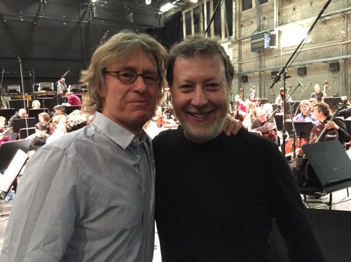 Anders Hillborg and conductor Brad Lubman during rehearsal with NDR Sinfonieorchester at Kampnagel, Hamburg.