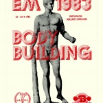 Klisterdekal EM i Bodybuilding 1983,skänkt av Arthur Markentorp