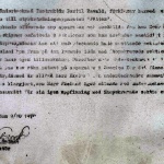 Bertil Ravald-Malte Ekelund ,text som hade fastnat i en plastficka.Själva brevet borta men det mesta syns och är en del i historien idag