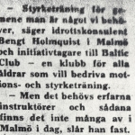 RÖRANDE SYDSVENSKAN 1975-4B,FÖRSTA ARTIKELN OM BALTIC CLUB