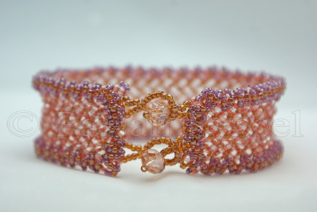 Armband i herringbone stitch med twinbeads och seed beads