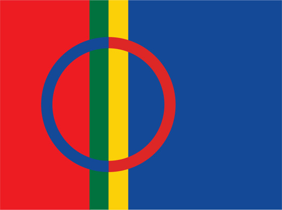 Den samiska flaggan.