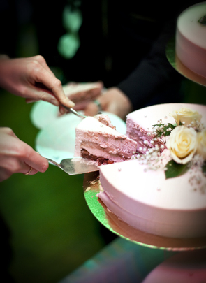 Bröllopstårta rosa