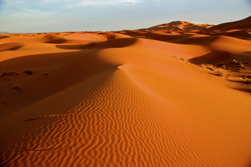 "Marockoresans största upplevelse var att vakna i gryningen, ge sig upp på en sanddyn och beskåda soluppgången, då Sahara färgas gyllenröd.
