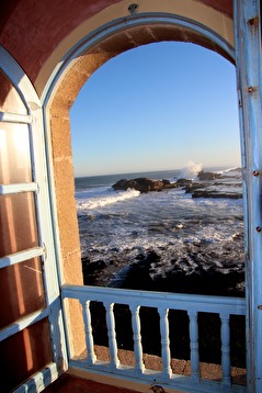 Sea view from Marockoresans favourite riad in Essaouira.