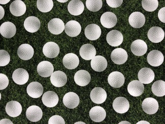Golfbollar på gräs- bomullsväv - 
