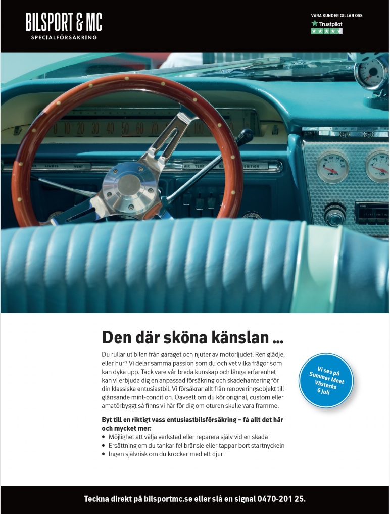 Annonskampanj för Bilsport & MC Specialförsäkring – idé och copy av Benny Karlsson, Ristretto Stockholm