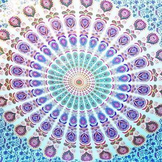 Mandala Peacock färgglad - Mandala mönster pastell