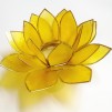 Lotusblomma ljuslykta - Vit med guldkant