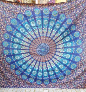 Mandala Peacock havsblå - Havsblå