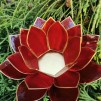 Lotusblomma ljuslykta - Röd - Stor Röd