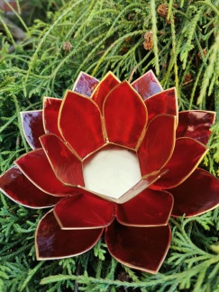 Lotusblomma ljuslykta - Röd - Liten Röd