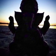 Ganesha staty - Svart
