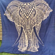 Mandala Elefant Marinblå och Guld