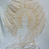 Mandala Buddah Vit med guld