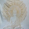 Mandala Buddah Vit med guld - Vit