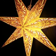Glittrig julstjärna/adventsstjärna - Gul 7 armar