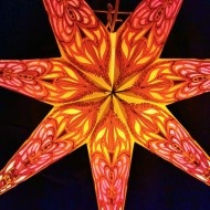 Aprikos och lila glittrig julstjärna med 7 armar