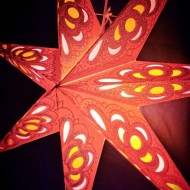 Glittrig orange sammets julstjärna med 7 armar