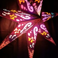 Färgglad julstjärna/adventsstjärna - Lila 7 armar