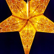 Gul Glittrig färgglad julstjärna/adventsstjärna