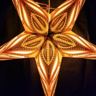 Glittrig färgglad julstjärna/adventsstjärna - Svartorange