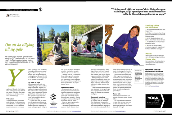 Artikel i tidningen yoga för dig 2014