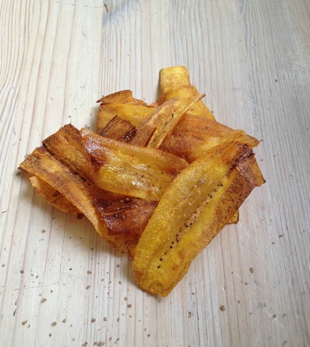 Matbananchips med rökt salt Matbananchips med rökt salt