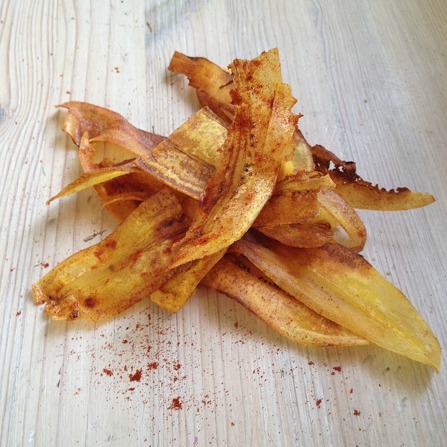 Matbananchips med rökt paprika Matbananchips med rökt paprika