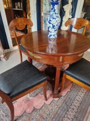 Mahogny Bord och 4 stolar