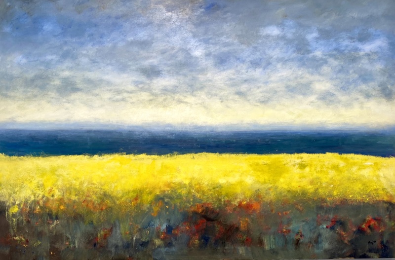 "Försommar", oljemålning på linneduk 140cm x 95cm. © Karin Anker "Försommar", oljemålning på linneduk 140cm x 95cm. © Karin Anker