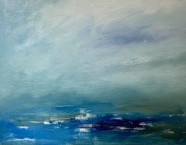 "Efter stormen", oljemålning på linneduk 90x70cm © Karin Anker, 2025