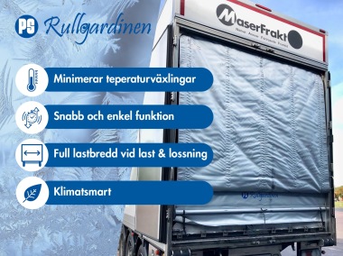 Energidraperi, tempereradetransporter, teperaturväxling, PS Rullgardinen, PS Sale Solutions, Halmstad, Halland